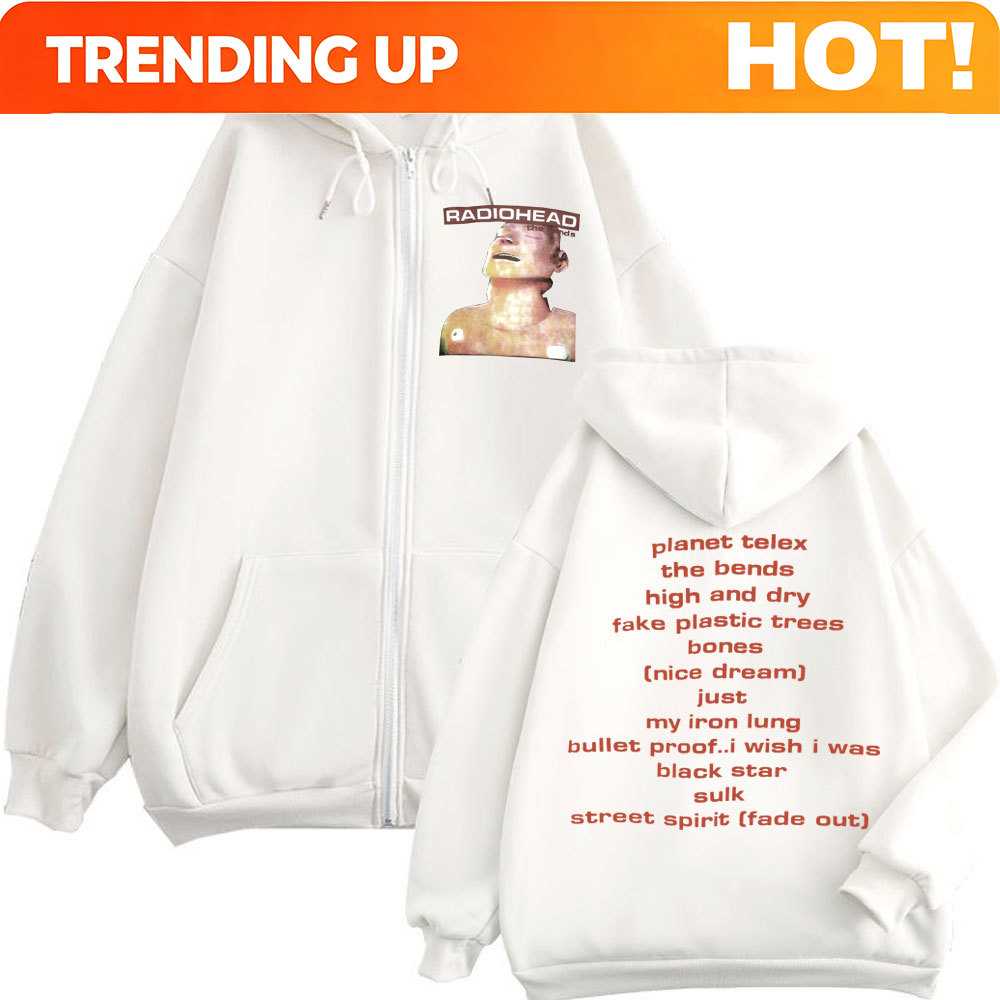 Mens Fashion Zip Up Hoodies - ロックバンド レディオヘッド ミュージック アルバム ジッパー パーカー