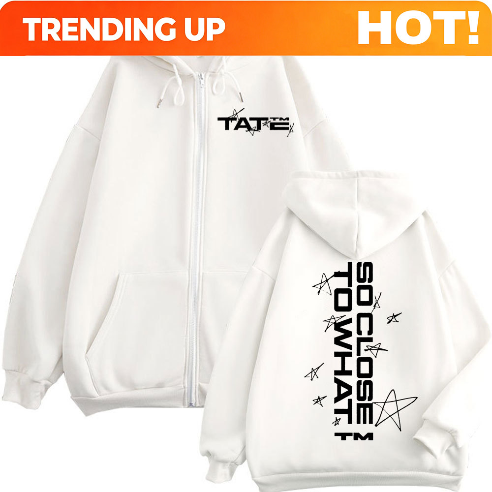 Mens Fashion Zip Up Hoodies - テイト・マクレイ ソー・クローズ・トゥ・ワット プリント ジッパー パーカー 高品質