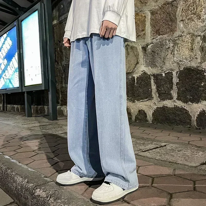 韓国風ストリートウェア、最新トレンドのゆったりとしたカジュア - Men'S Fashion Grey Jeans のレビューと価格