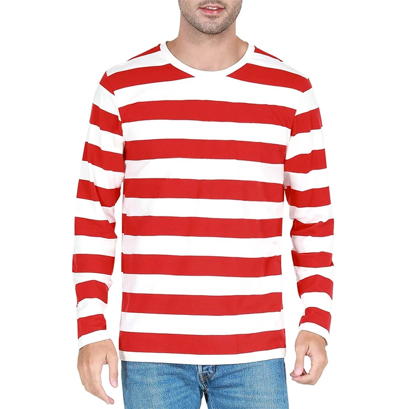 コントラストストライプの3Dプリントが施された、メンズ長袖T - Mens Fashion Clothes のレビューと価格