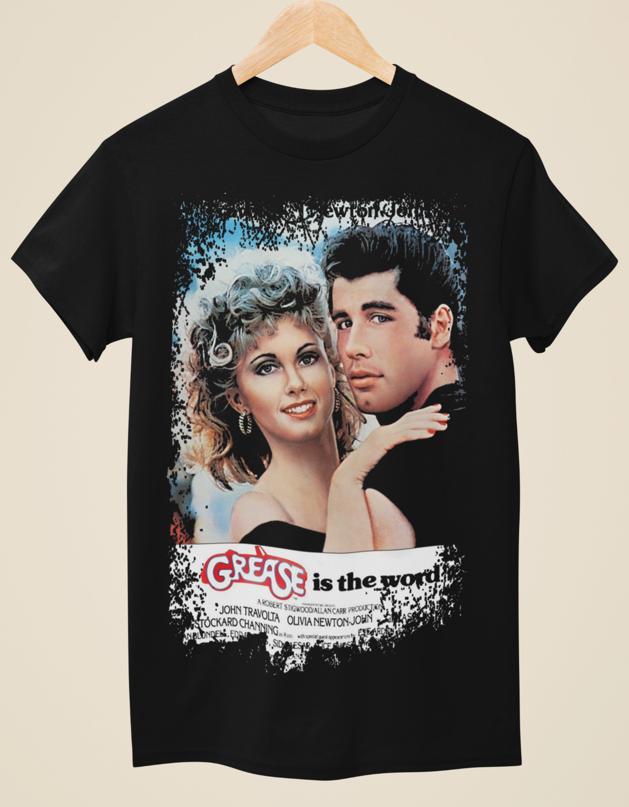 ユニセックスグリース-映画にインスパイアされたブラックTシャ - Poster Men Fashion のレビューと価格