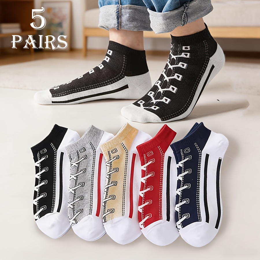 5 ペアメンズ夏薄い綿ボートソックス通気性汗吸収防臭目に見え - Socks Ankle Men のレビューと価格