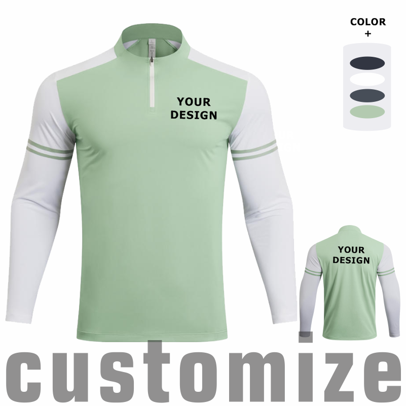 カスタムDIY長袖ハーフジップTシャツ メンズ 伸縮性トレー - Men'S Fashion T Shirts のレビューと価格