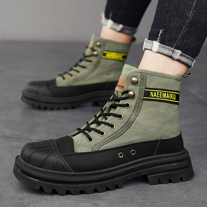 メンズキャンバスブーツ、ファッショナブルなハイカットカジュア - Men'S Fashion News のレビューと価格