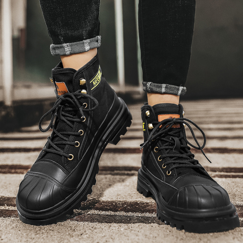 メンズキャンバスブーツ、ファッショナブルなハイカットカジュア - Men'S Fashion News のレビューと価格
