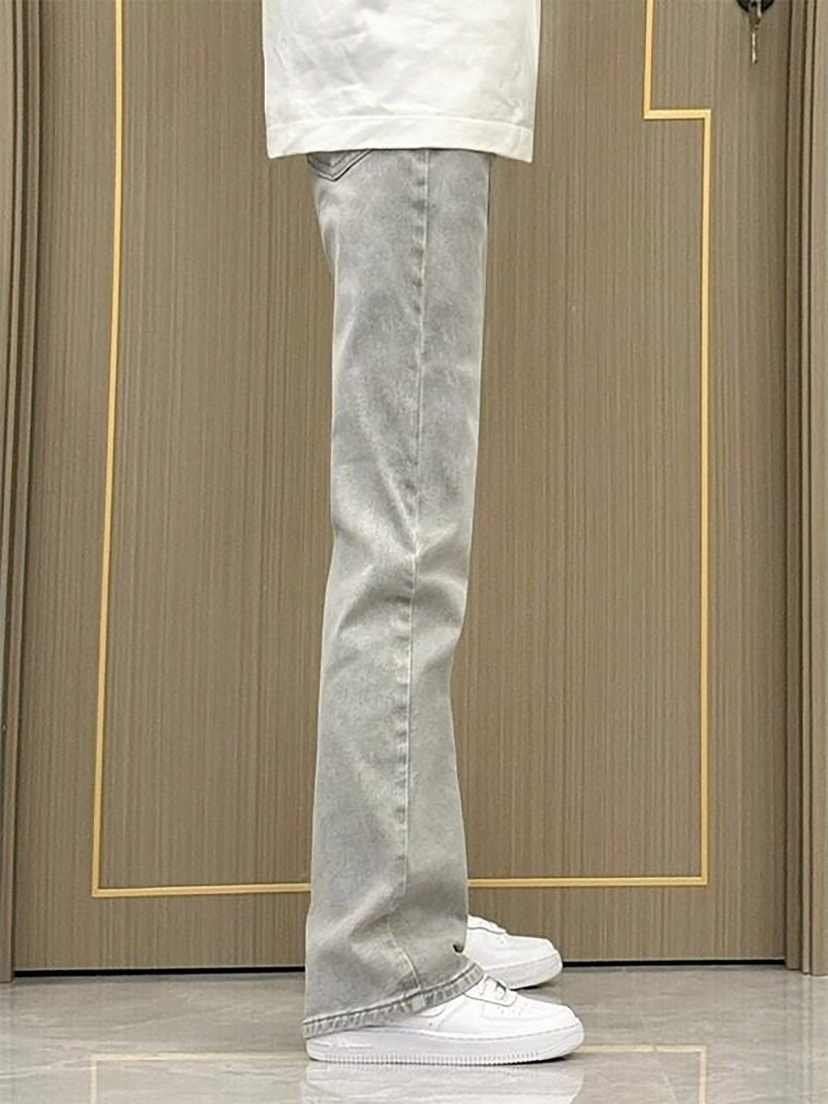 スモークグレーのストレートレッグスリムフィットジーンズ メン - Men'S Fashion Grey Jeans のレビューと価格