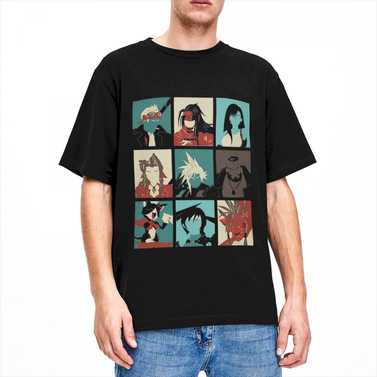 男性用ファンタジーTシャツ,7レトロ,コットン,ゲームポスタ - Poster Men Fashion のレビューと価格