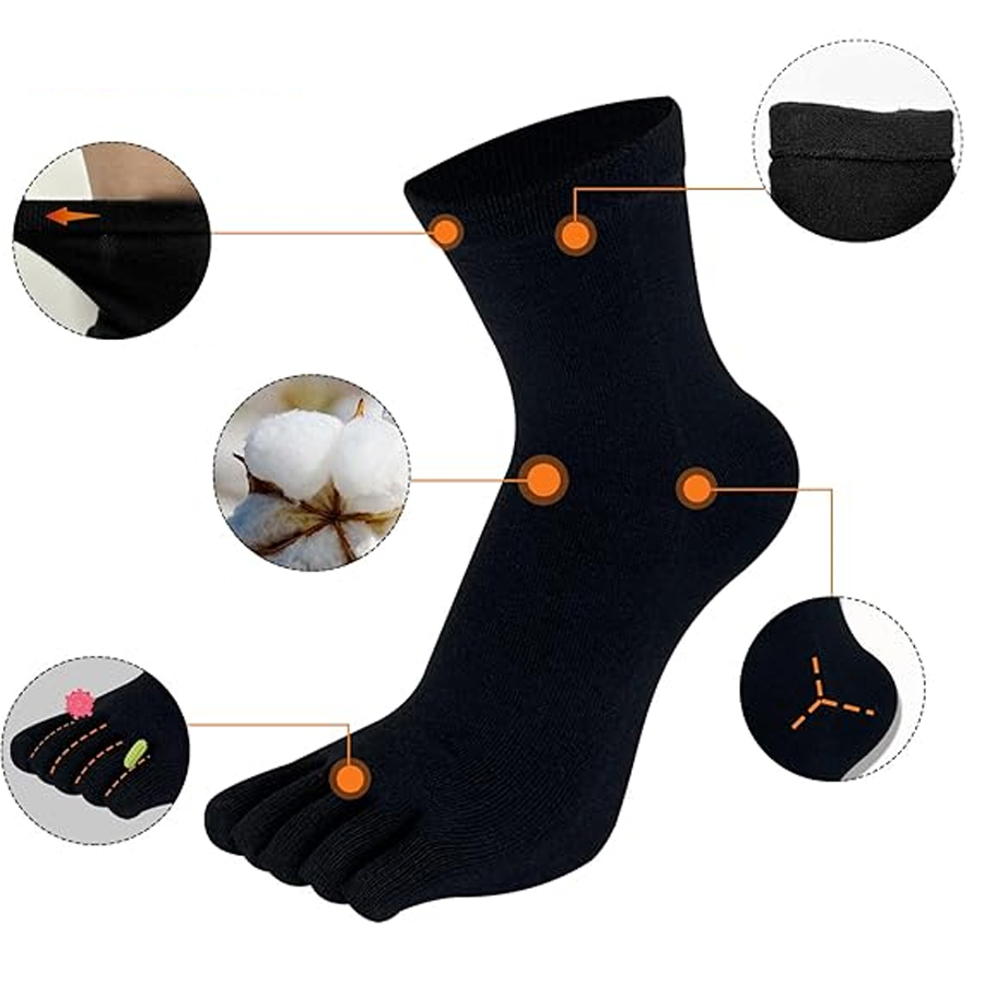 1/5/12足組 男女兼用コットン製つま先ソックス、通気性の - Socks Ankle Men のレビューと価格
