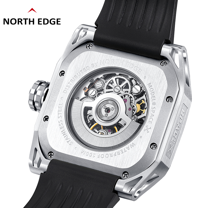 NORTH EDGE メンズ機械式時計ステンレス鋼スケルトン - Men'S Fashion X のレビューと価格